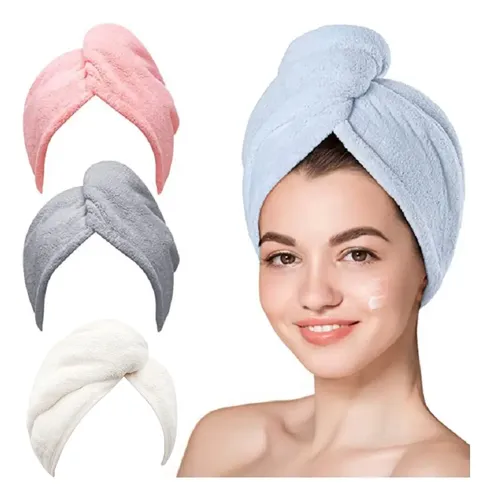 Touca Mágica Seca Cabelo Rápido Prática Com Botão - 1