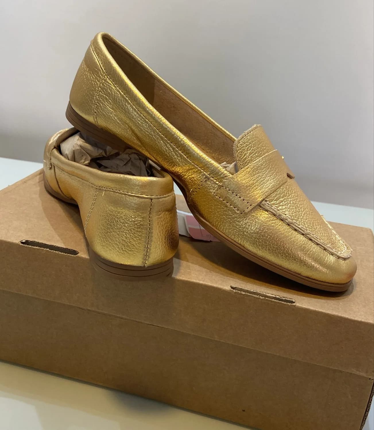 Mocassim Dakota Metalizado Dourada Nº36 - 2
