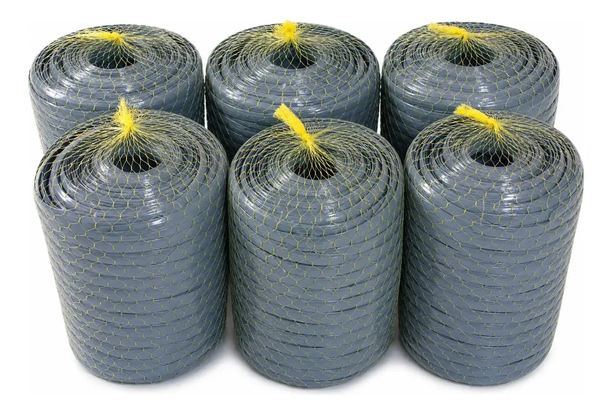 6 Rolos De Fitilho Rafia Plastico F10 500g P Amarrar Simples - 1